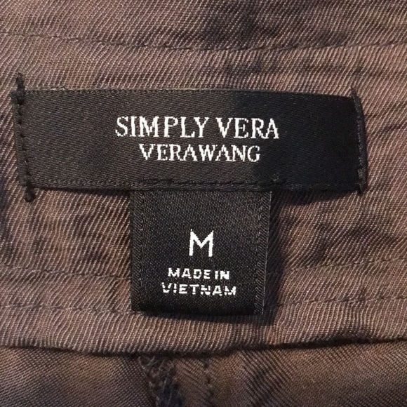Simply Vera Olive Green Cargo Pants Pleated Waist Belted  Size M - Picture 6 of 7